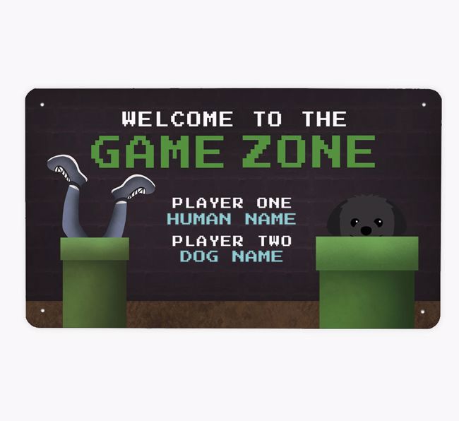 Game Zone: Personalized {breedFullName} Metal Sign